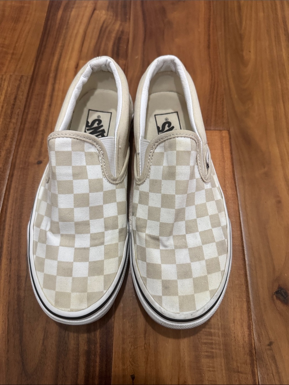 Vans Slip Ons - Beige/White